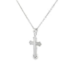 18ct white gold 25mm satin and polish cross pendant