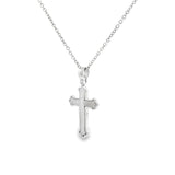 18ct white gold 25mm satin and polish cross pendant