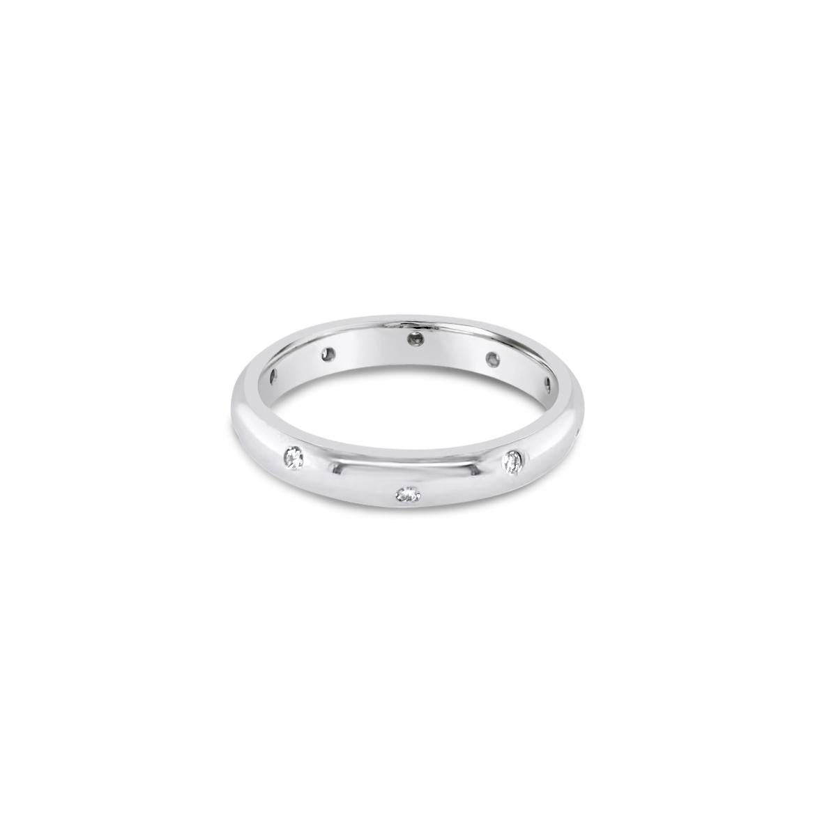 18ct white gold scatter-set diamond wedding ring by James Thredgold Jeweller.