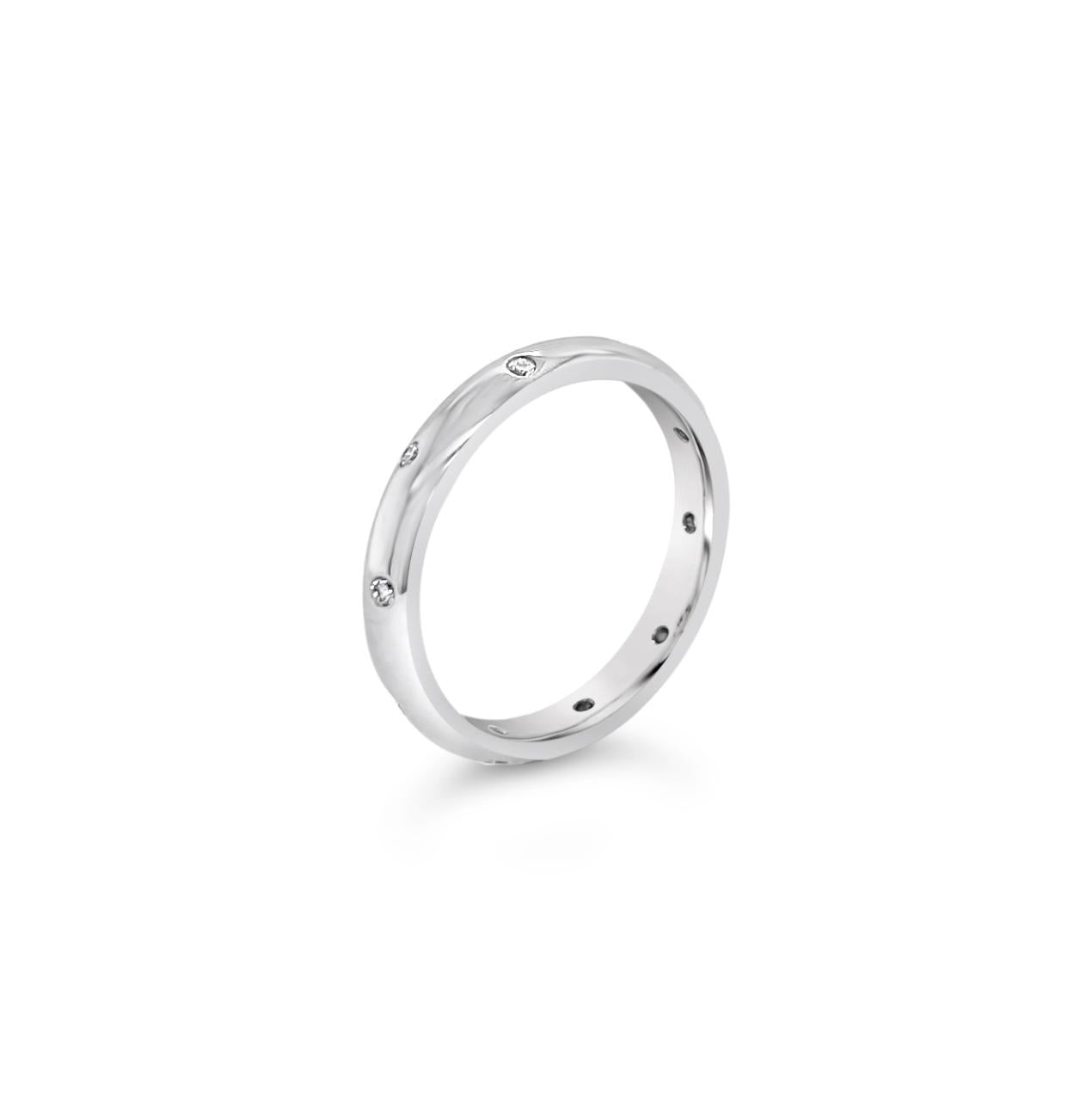 18ct white gold scatter-set diamond wedding ring by James Thredgold Jeweller.
