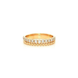 18ct yellow gold diamond band ring with 14 natural round brilliant cut diamonds and beaded detail