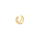 18ct yellow gold diamond ear cuff with double-band non-pierced design
