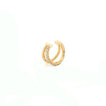18ct yellow gold diamond ear cuff with double-band non-pierced design