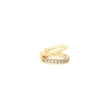 18ct yellow gold diamond ear cuff with double-band non-pierced design