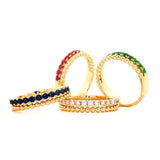 Ruby Beaded Band Ring Yellow Gold