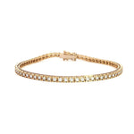 18ct yellow gold diamond tennis bracelet with 66 round brilliant cut diamonds 2.10ct