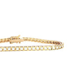18ct yellow gold diamond tennis bracelet with 66 round brilliant cut diamonds 2.10ct