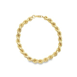 18ct yellow gold rope link bracelet 18cm long 6.20mm wide with parrot clasp