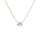 18ct Yellow & White Gold East-West Oval Diamond Necklet 1.01ct