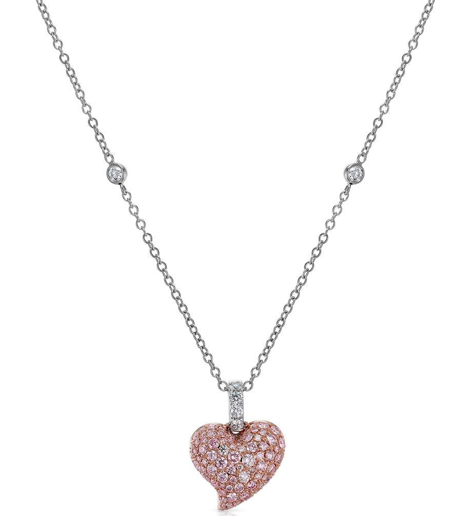 2026 Limited Edition Evermore heart pendant in 18ct rose and white gold with natural Argyle pink diamonds and white diamonds