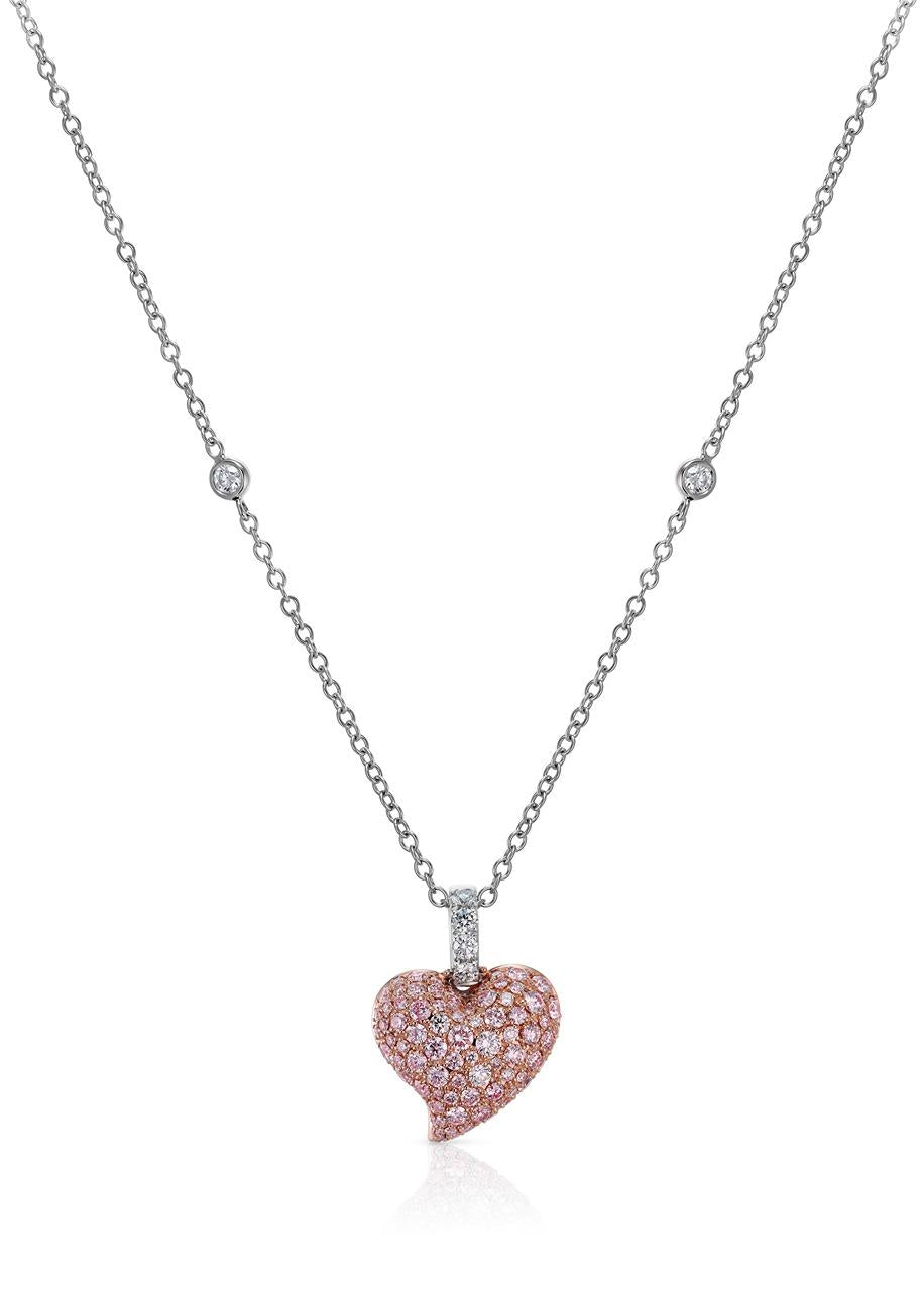 2026 Limited Edition Evermore heart pendant in 18ct rose and white gold with natural Argyle pink diamonds and white diamonds