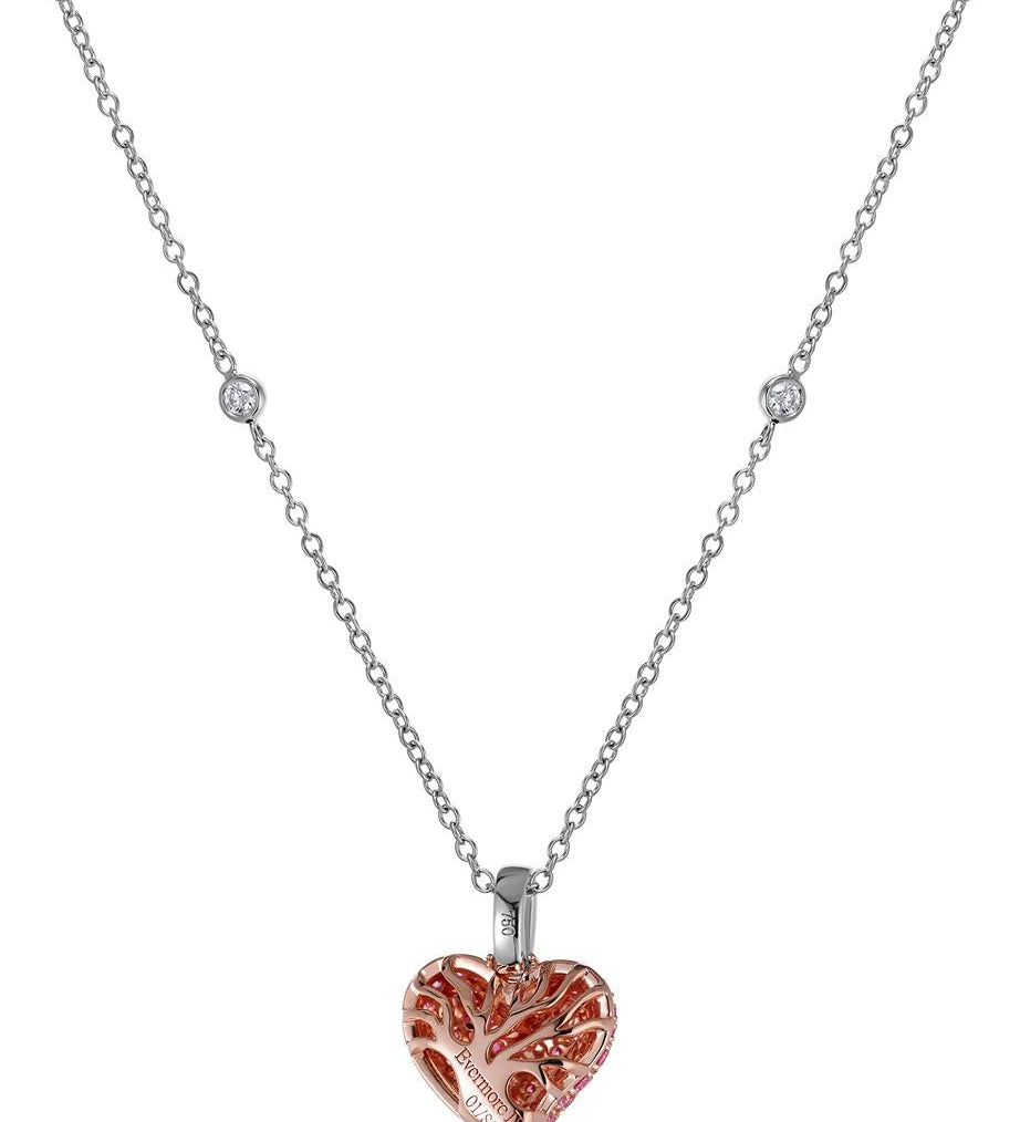 2026 Limited Edition Evermore heart pendant in 18ct rose and white gold with natural Argyle pink diamonds and white diamonds