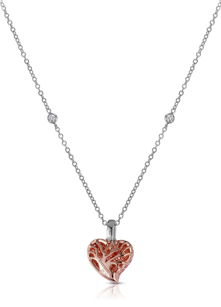 2026 Limited Edition Evermore heart pendant in 18ct rose and white gold with natural Argyle pink diamonds and white diamonds