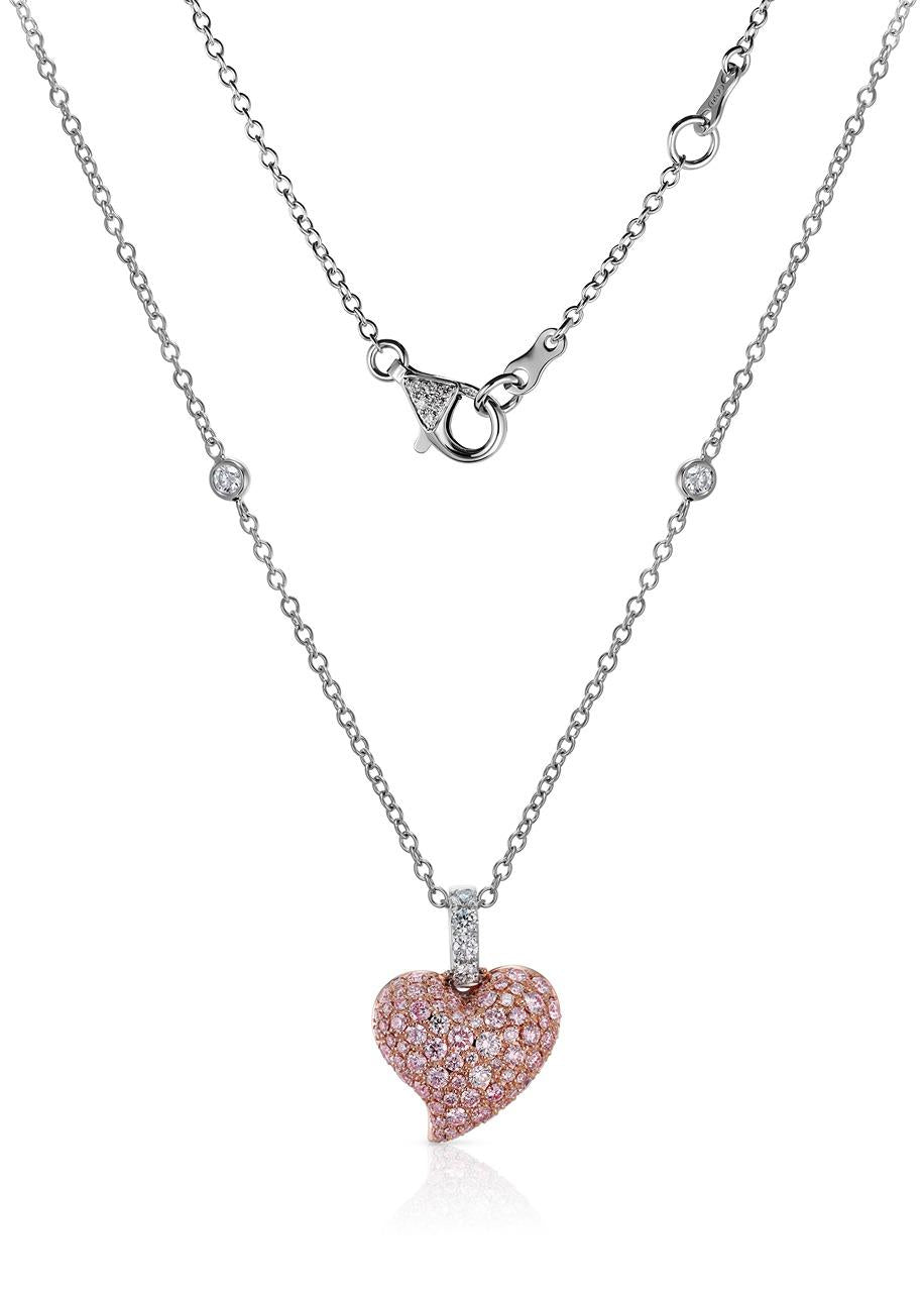 2026 Limited Edition Evermore heart pendant in 18ct rose and white gold with natural Argyle pink diamonds and white diamonds