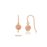 9ct rose gold textured knitted ball drop earrings with hook fittings