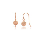 9ct rose gold textured knitted ball drop earrings with hook fittings