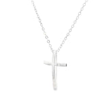 9ct white gold domed plain cross pendant with concealed bale 24x18mm