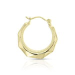 9ct yellow gold creole hoop earrings with facetted finish