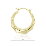 9ct yellow gold creole hoop earrings with facetted finish