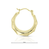 9ct yellow gold creole hoop earrings with facetted finish