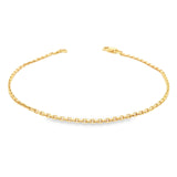 9ct yellow gold fine diamond cut oblong trace link bracelet with parrot clasp