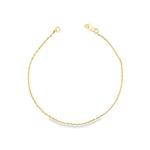 9ct yellow gold fine diamond cut oblong trace link bracelet with parrot clasp