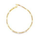 9ct yellow gold 3:1 Figaro link bracelet 19.5cm long and 2.85mm wide