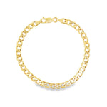 9ct yellow gold flat bevelled curb link bracelet 21cm with parrot clasp