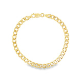 9ct yellow gold flat bevelled curb link bracelet 21cm with parrot clasp