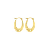 9ct yellow gold graduated French curve hoop earrings with post and clip fittings in polished finish