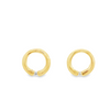 9ct yellow gold open circle diamond stud earrings with single diamond accents by James Thredgold Jeweller.