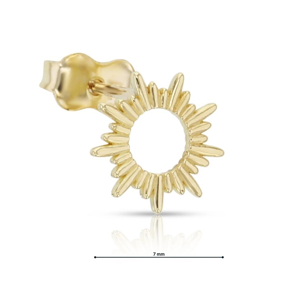 9ct yellow gold sunburst stud earrings with open centre design