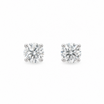 1.00ct natural diamond stud earrings in 18ct white gold with four-claw settings.