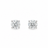 1.00ct natural diamond stud earrings in 18ct white gold with four-claw settings.