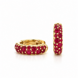 Ruby Huggie Earrings Yellow Gold