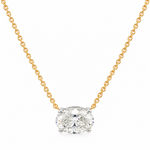 18ct yellow and white gold east-west necklet with 1.01ct natural oval brilliant cut diamond