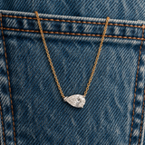 18ct Yellow & White Gold East-West Pear Diamond Necklet 1.01ct