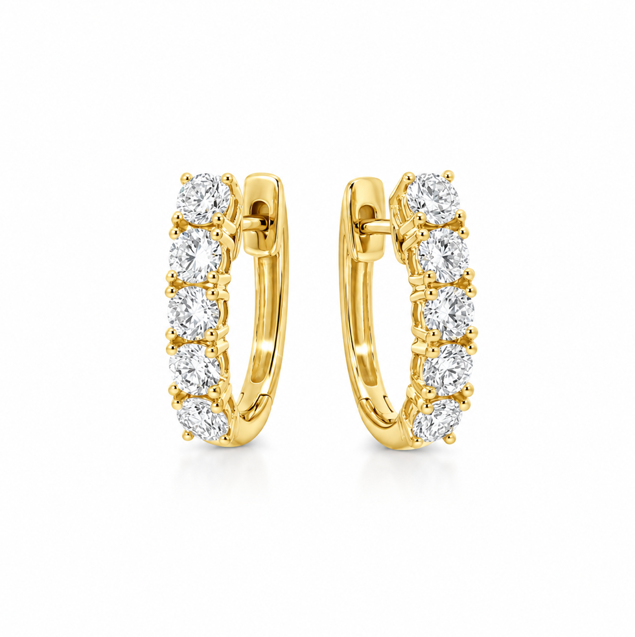 G31713 Diamond Huggie Earrings Yellow Gold (1.08ct)