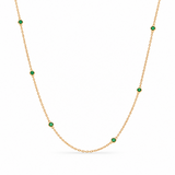 Emerald Station Necklet in 18ct Yellow Gold