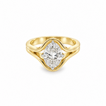 18ct yellow gold oval diamond ring with 1.81ct GIA certified diamond in NSEW claw setting