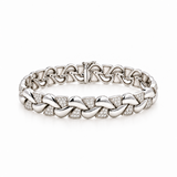 Plaited Diamond Link Bracelet White Gold