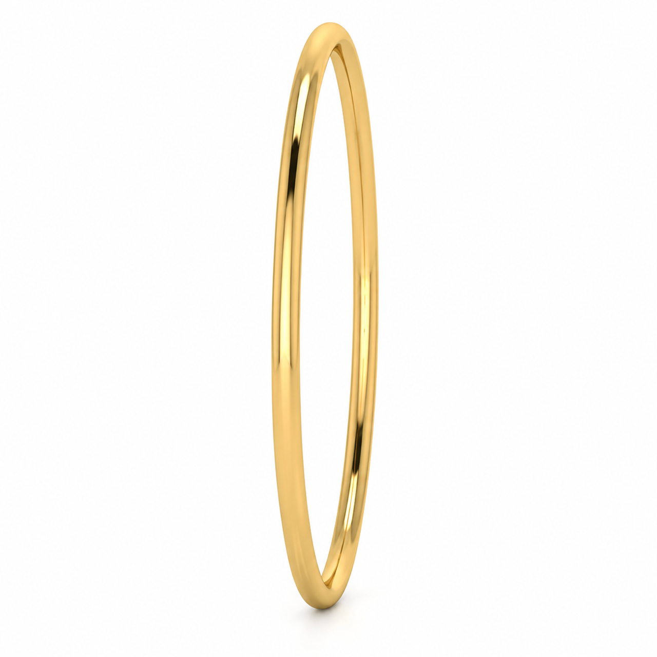 9ct yellow gold golf bangle with polished 3mm round profile.