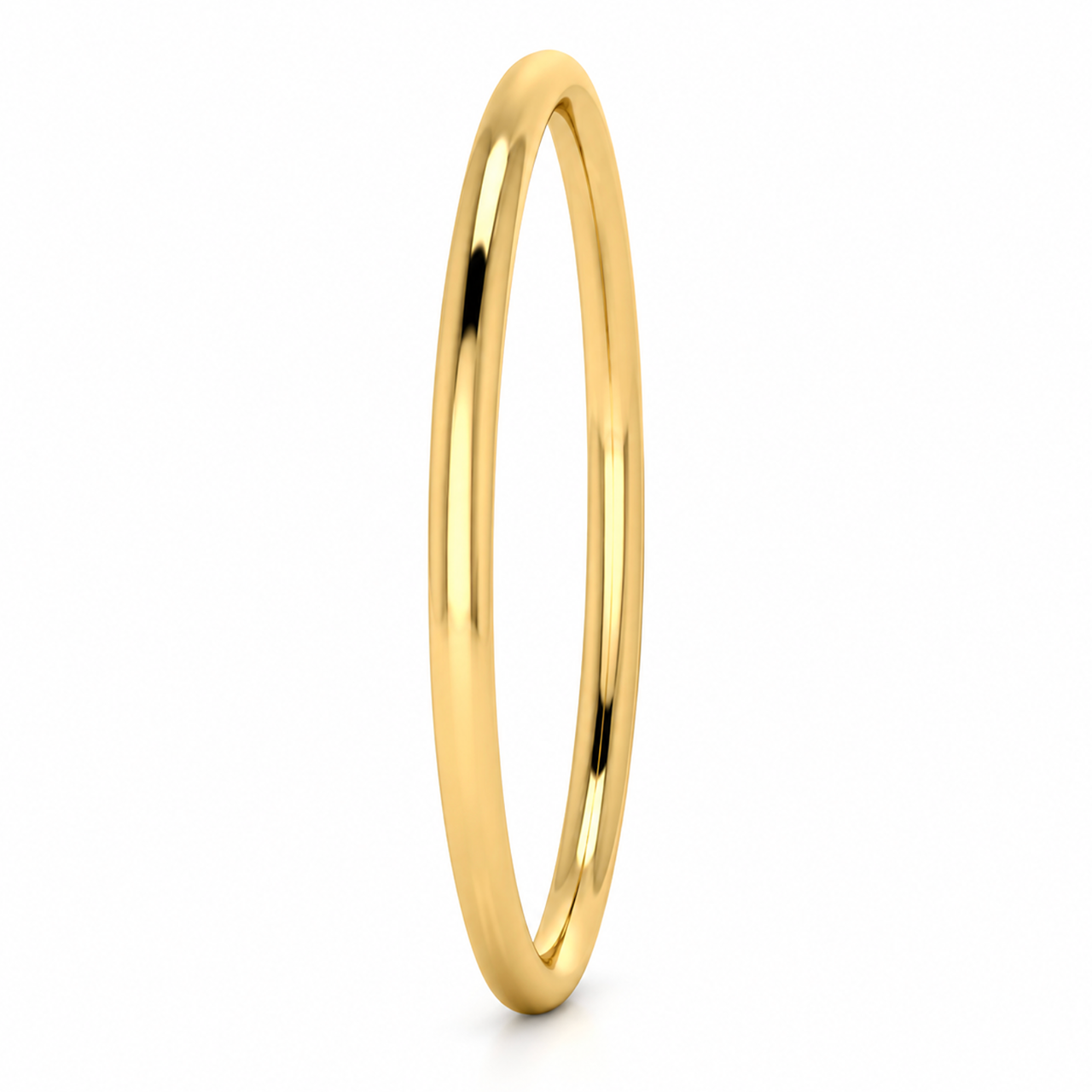 9ct yellow gold golf bangle with polished 4mm round profile.