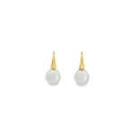 Autore 18ct yellow gold South Sea pearl earrings with 9mm oval white pearls