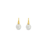 Autore 18ct yellow gold South Sea pearl earrings with 9mm oval white pearls