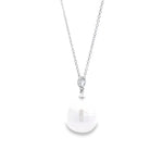 Autore 18ct white gold pendant with 11mm South Sea pearl and diamond-set articulated runner.