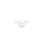 Autore 18ct white gold ring with 10mm high-button South Sea pearl in a cup setting.