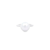 Autore 18ct white gold ring with 10mm high-button South Sea pearl in a cup setting.