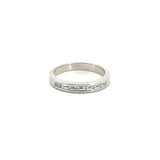 Platinum band with a straight row of baguette cut diamonds totalling 0.41ct.