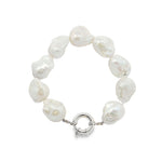 baroque freshwater pearl bracelet with large irregular pearls and sterling silver bolt clasp